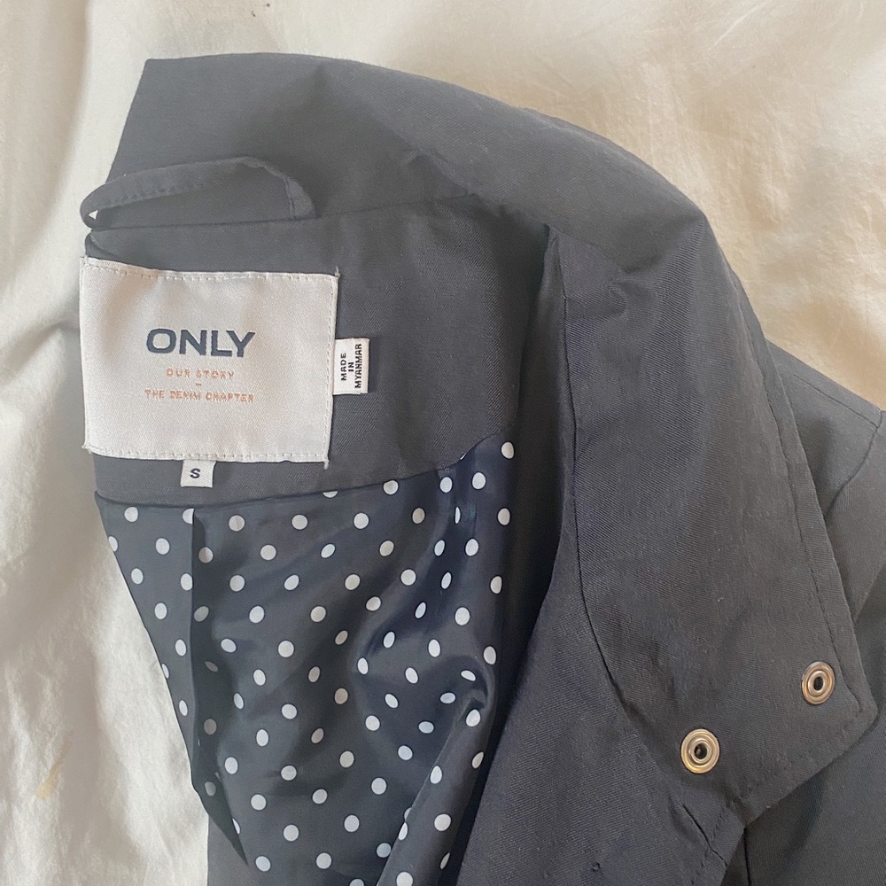Navy Button Up Rain Coat